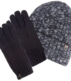 Geribde herenhandschoenen Navy