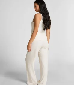 Geribde singlet van geborstelde jersey