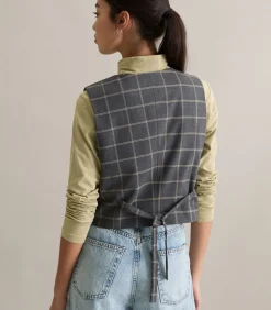 Geruit gilet regular