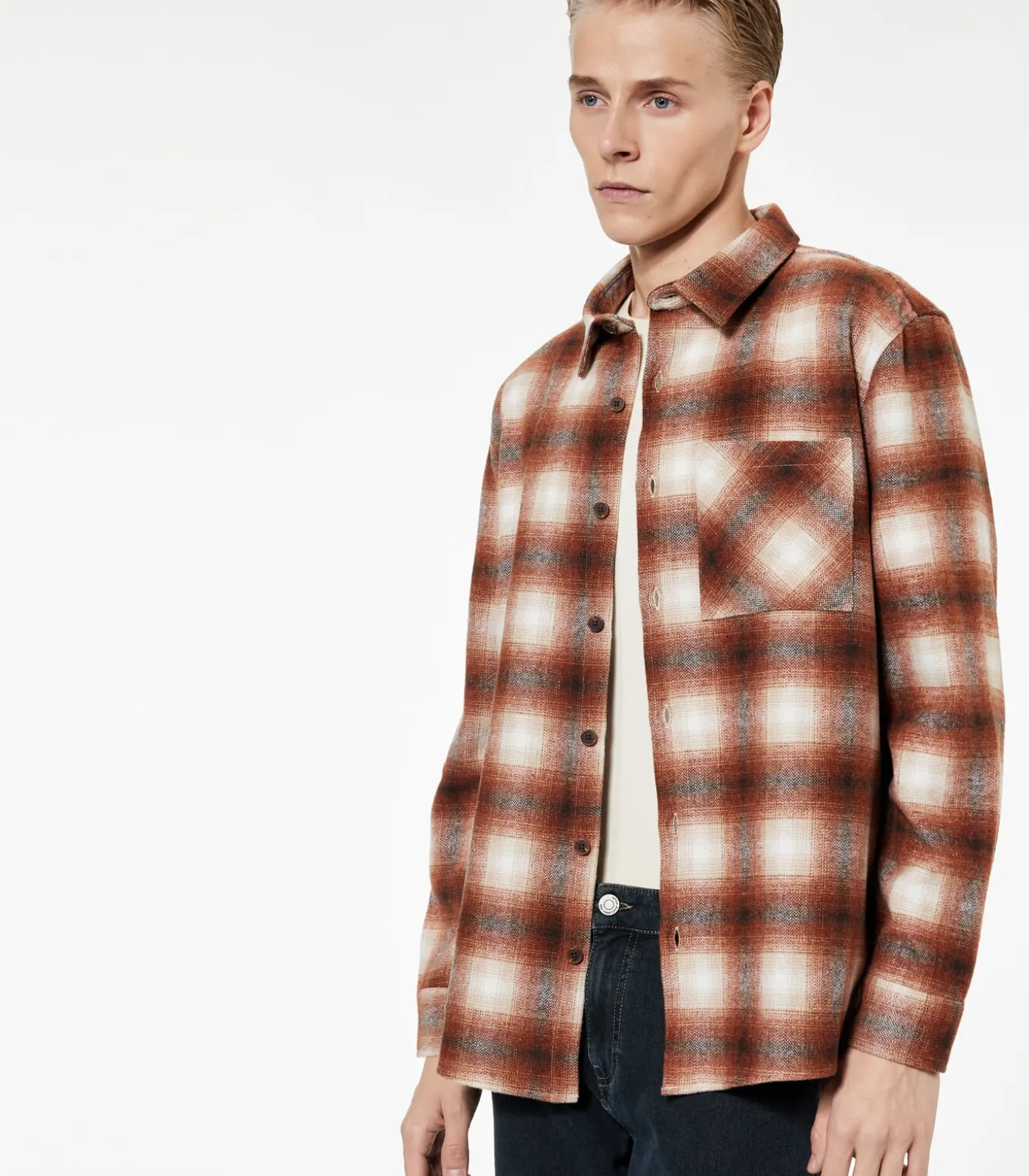 Geruite Flanellen Overhemd Lange Mouwen