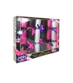 Geschenkdoos met 6 kerstcrackers "Nagellak"