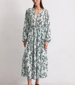 Gespreide jurk met all-over relaxte print