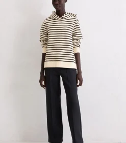 Gestreept sweatshirt met capuchon relaxed