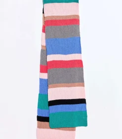 Gestreepte gebreide rechthoekige sjaal LOMASI