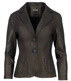 Getailleerd Punto di Roma-jack met print, met opgestikte zakken