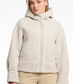 Gewatteerd faux omgekeerd lam jas Berken 40