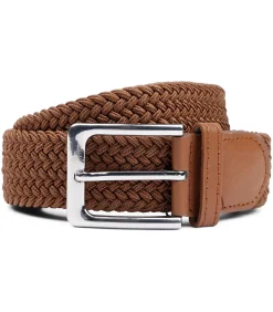 Geweven Riem Taupe Cognac