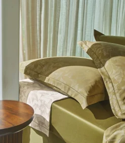 GINGKO Olive - Laken Satijn katoen