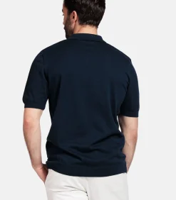 Giordano Enzo Knitted Polo – Melange Blauw