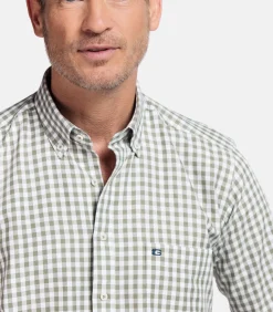 Giordano Ivy Geruit Overhemd – Groen