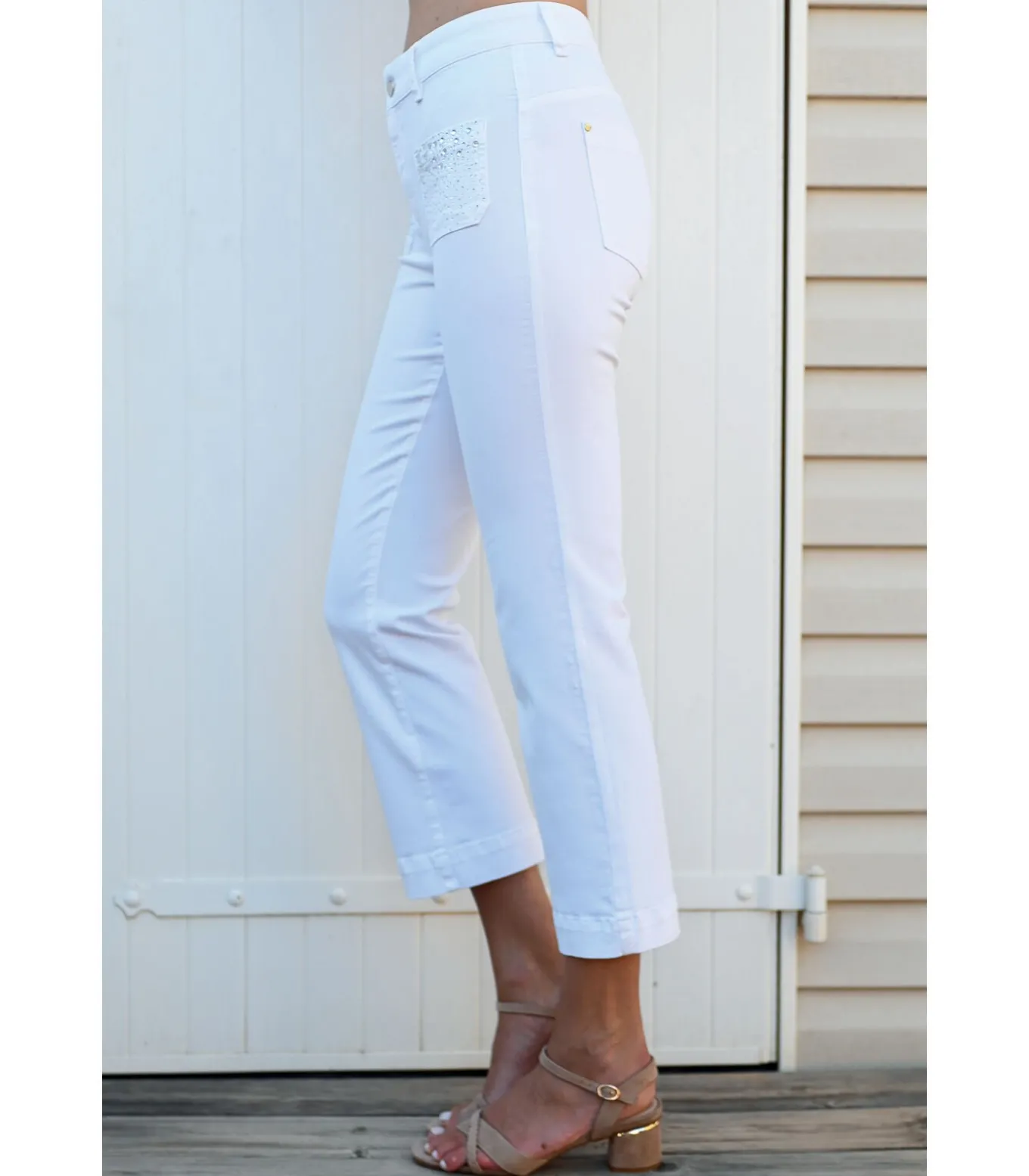 GIULIA - WITTE DENIM 7/8 JEANS