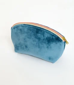 GRAPHITE LEYLAK Kobaltblauwe fluwelen pouch