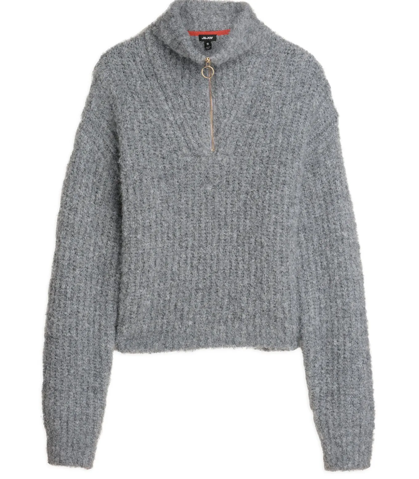 Grijze damestrui met ritskraag