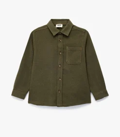 Groene Jongensblouse Lange Mouwen Met Knoopsluiting