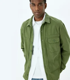 Groene Mannen Oversized Spijkerjas Lange Mouwen