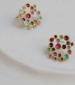 Grote gouden oorbellen Candy Colours