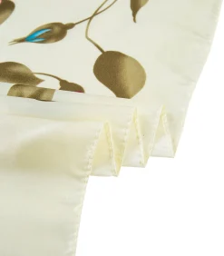 Grote zijden sjaal Flora White Zoé