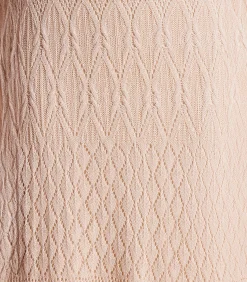 Halflange beige gehaakte rok