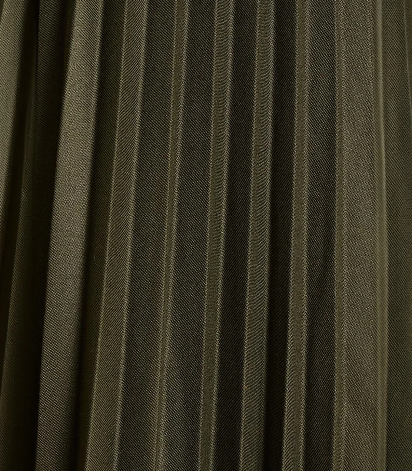 Halflange kaki plooirok van flanel