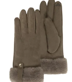 Handschoenen in kaki suède voor dames