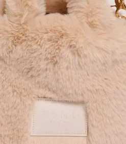 Handtas van imitatiebont Licht beige OS