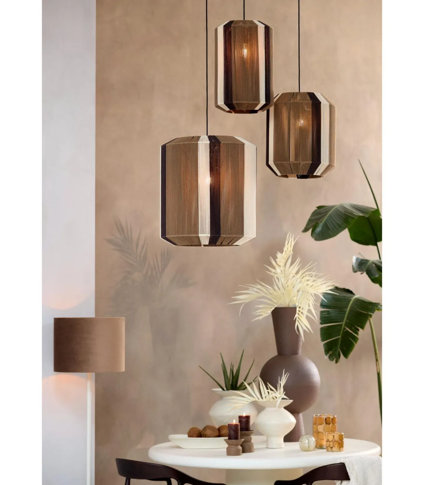 Hanglamp Kozana - Donkerbruin - Ø48cm