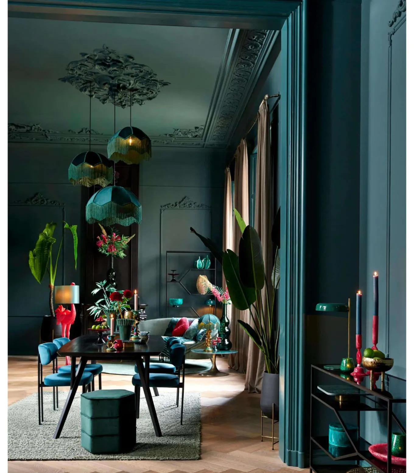 Hanglamp Malacia - Donkergroen - Ø40cm