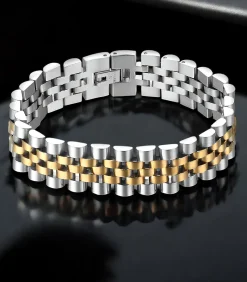 Heren Armband Jubilee - Zilver / Goud Kleurig - Staal