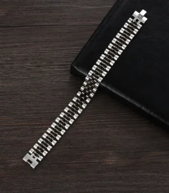 Heren Armband Jubilee - Zilver / Zwart Kleurig - Staal