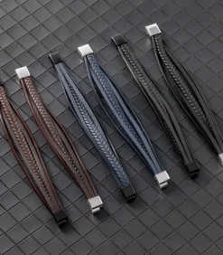 Heren Armband Leder - Bruin met Zwarte Sluiting