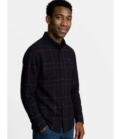 Herenblauw fluwelen overhemd