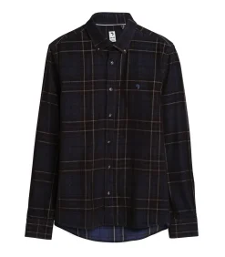 Herenblauw fluwelen overhemd