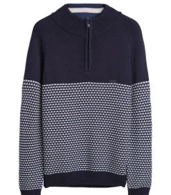 Herentrui in twee texturen met hoge hals