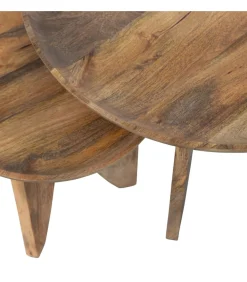 High Heels Bijzettafels - Mangohout - Naturel - Set van 2