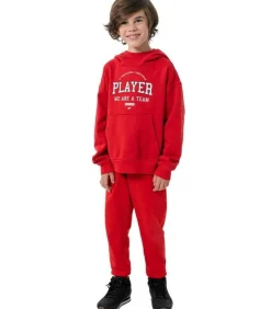 HJZ22 - Trui met kap - Rood