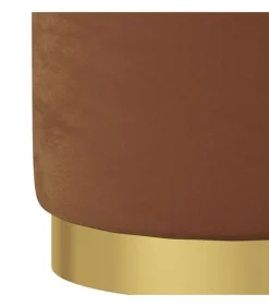 Hocker met opbergruimte rond fluweel 31 x 37 cm bruin