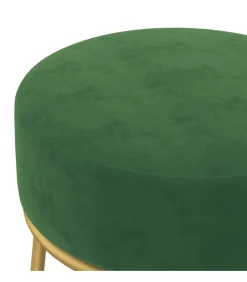Hocker rond fluweel groen