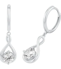 hoepel oorbellen voor dames, 925 Sterling zilver, zirkonia synth.