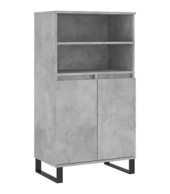 Hoge kast 60x36x110 cm bewerkt hout betongrijs