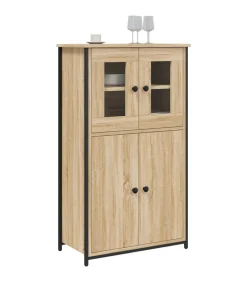 Hoge kast 62x32x106,5 cm bewerkt hout sonoma eikenkleurig