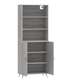 Hoge kast 69,5x34x180 cm bewerkt hout grijs sonoma eikenkleurig