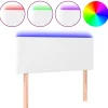 Hoofdbord LED 80x5x78/88 cm kunstleer wit