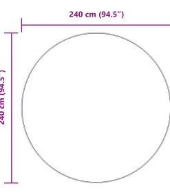 Hoogpolig vloerkleed NAVARRA 240x240 cm polyester zilvergrijs