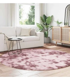 Hoogpolig vloerkleed NAVARRA 200x200 cm polyester stoffig roze