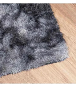 Hoogpolig vloerkleed NAVARRA 240x340 cm polyester donkergrijs