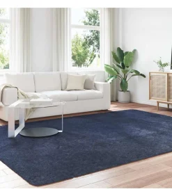 Hoogpolig vloerkleed NAVARRA 240x340 cm polyester marineblauw