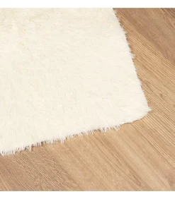 Hoogpolig vloerkleed NAVARRA 160x230 cm polyester crèmekleurig