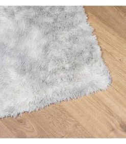 Hoogpolig vloerkleed NAVARRA 120x170 cm polyester zilvergrijs