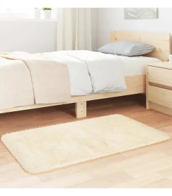 Hoogpolig vloerkleed NAVARRA 60x100 cm polyester crèmekleurig