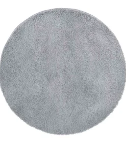 Hoogpolig vloerkleed NAVARRA 240x240 cm polyester lichtgrijs